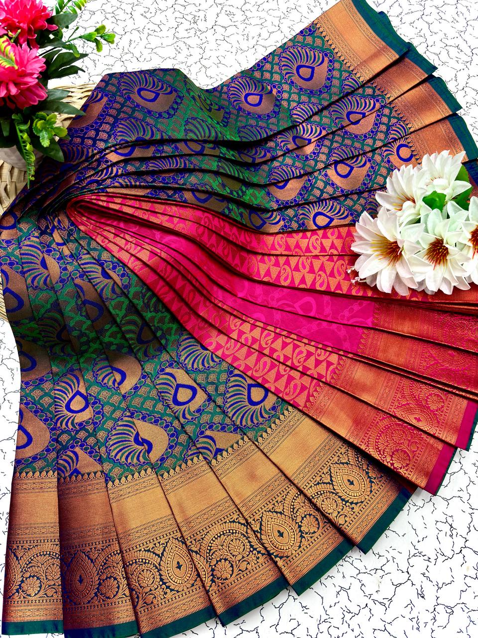 Samuthrika Silk Saree – Real 3D Embossed Body