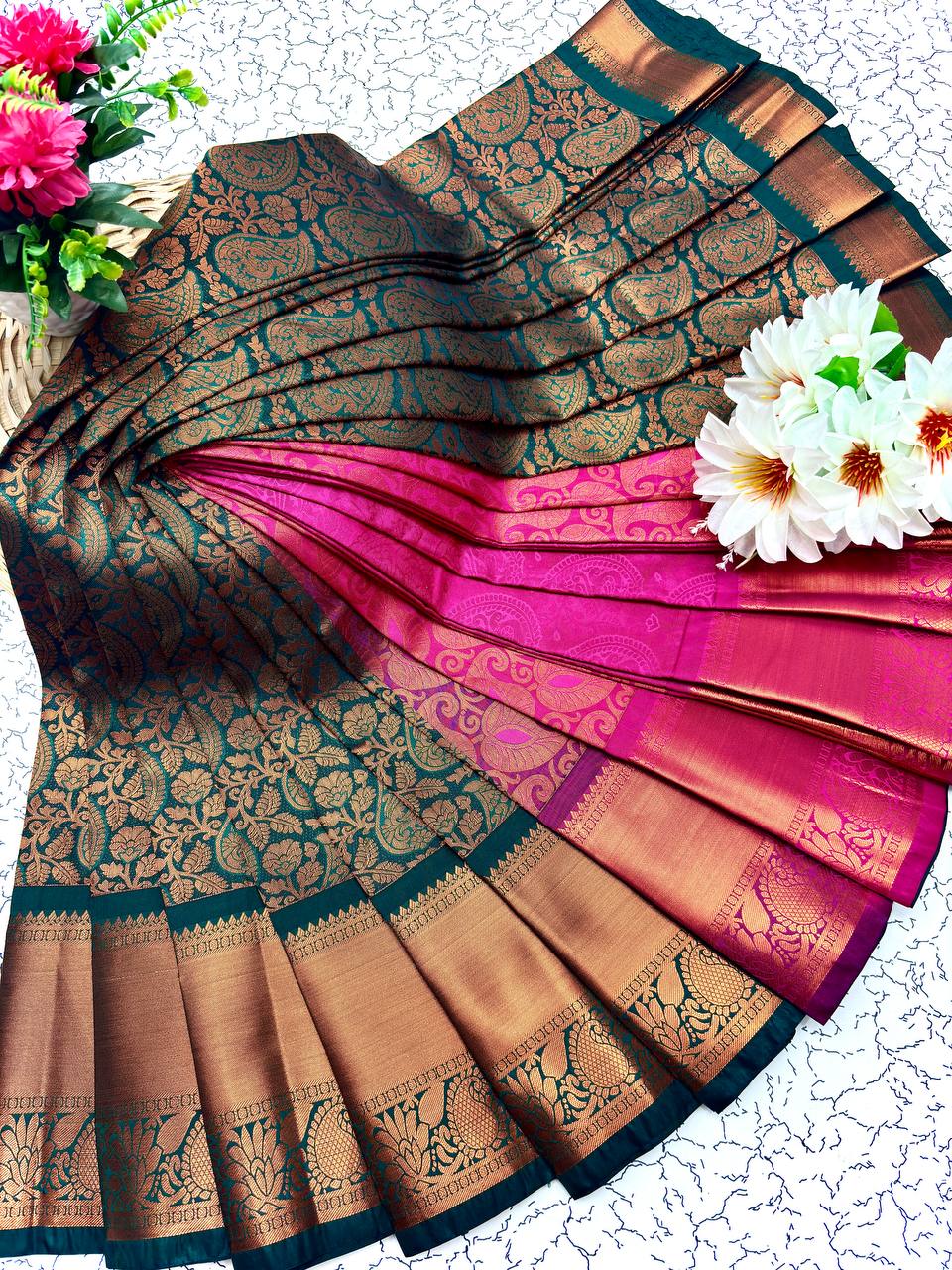 Samuthrika Silk Saree – Real 3D Embossed Body
