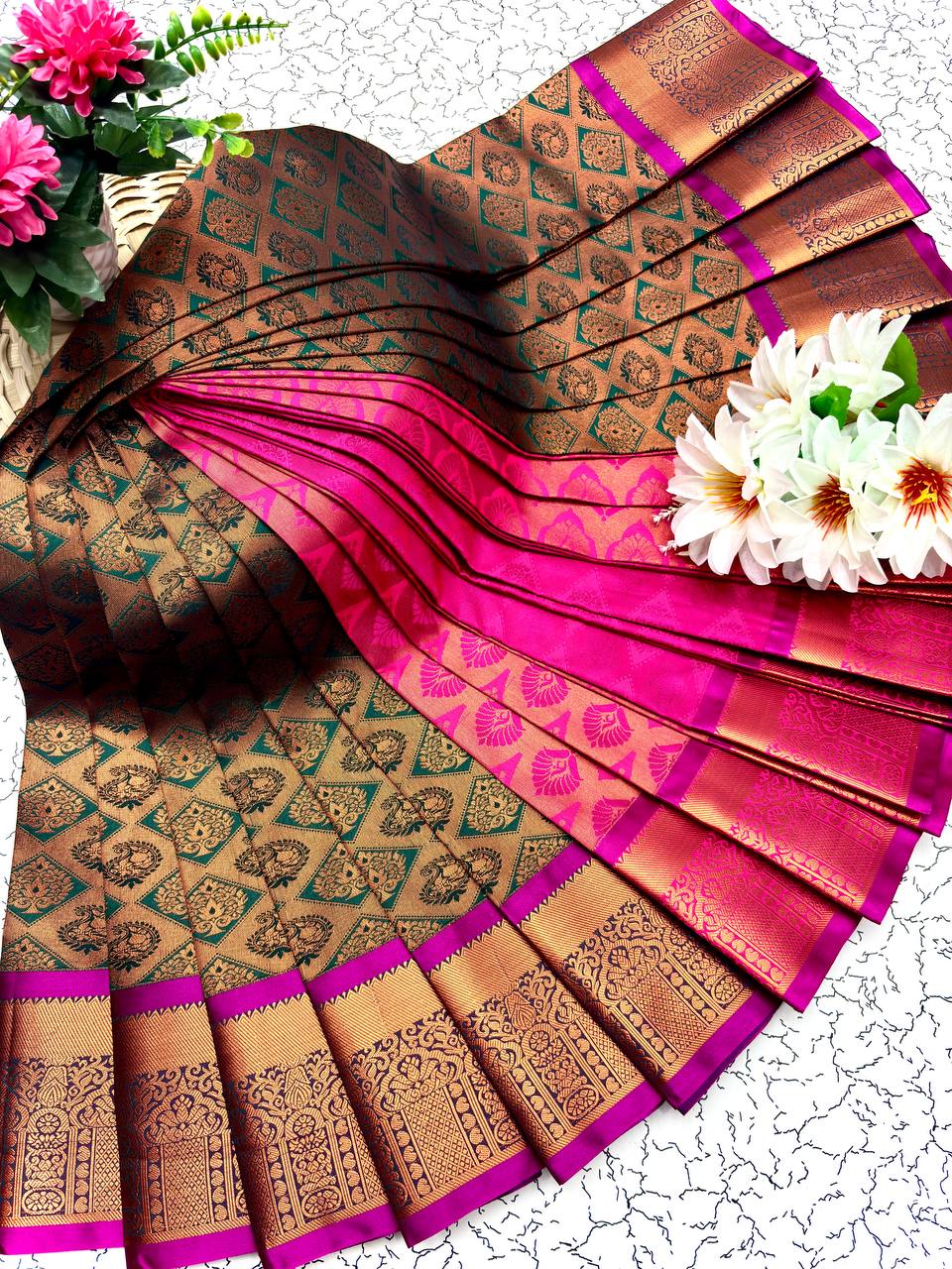 Samuthrika Silk Saree – Real 3D Embossed Body