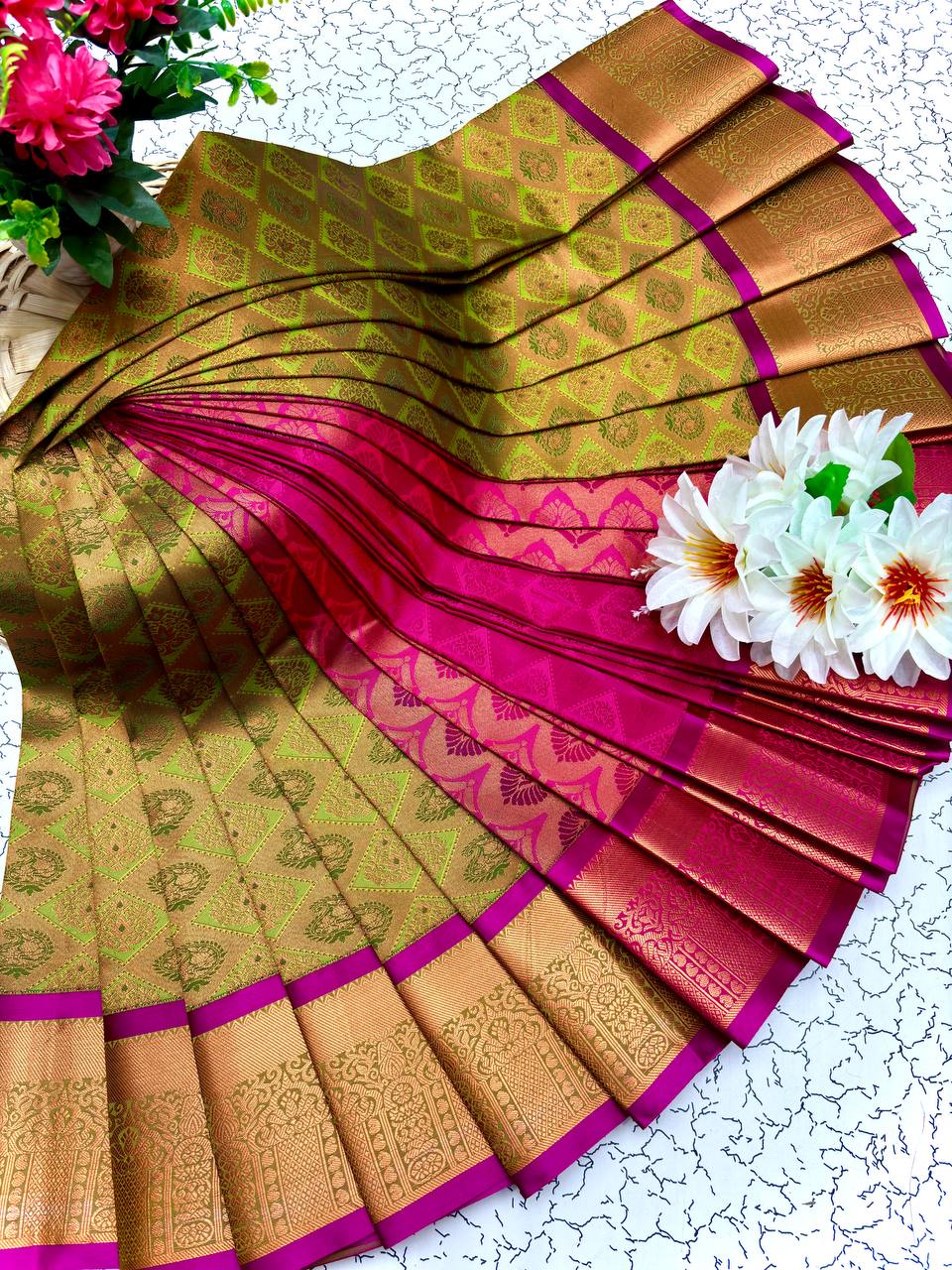 Samuthrika Silk Saree – Real 3D Embossed Body