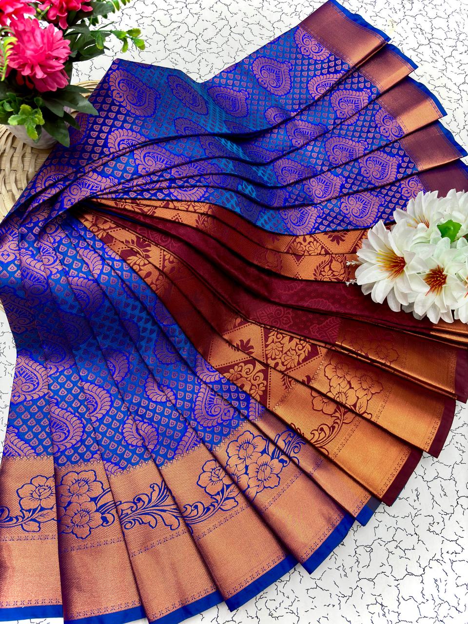 Samuthrika Silk Saree – Real 3D Embossed Body
