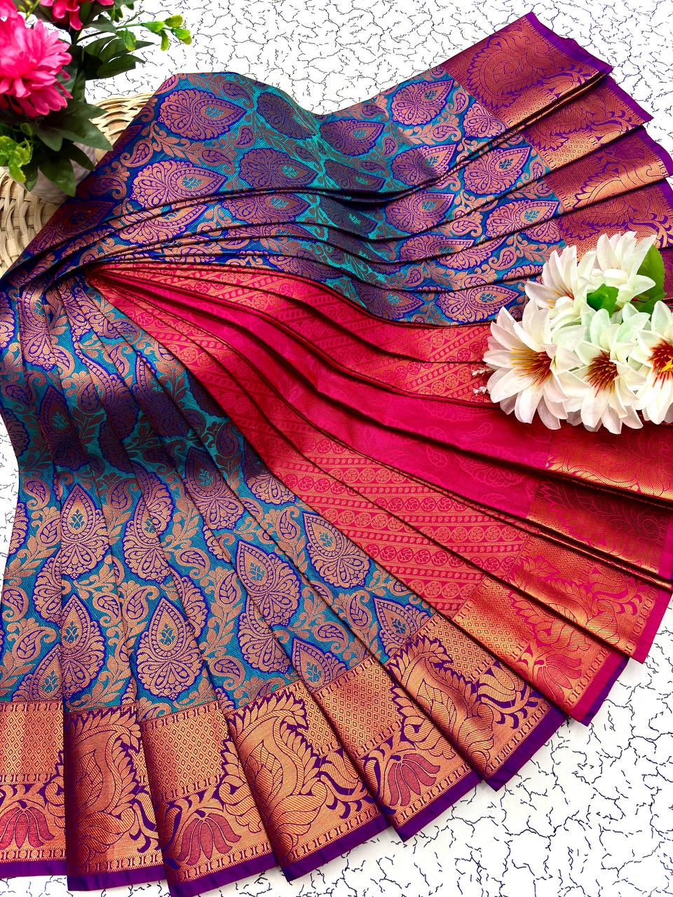 Samuthrika Silk Saree – Real 3D Embossed Body