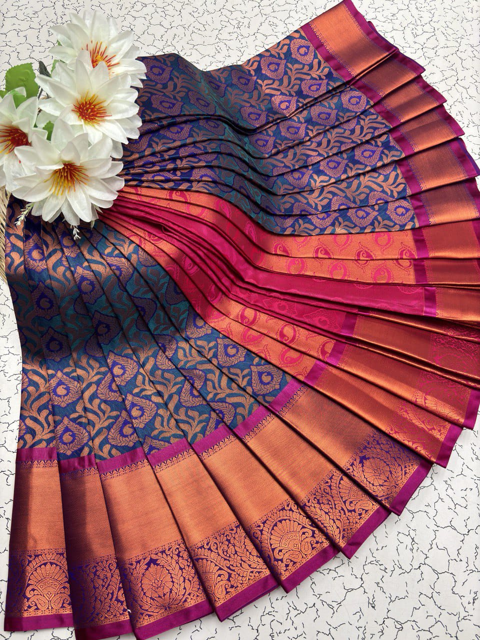 Samuthrika Silk Saree – Real 3D Embossed Body