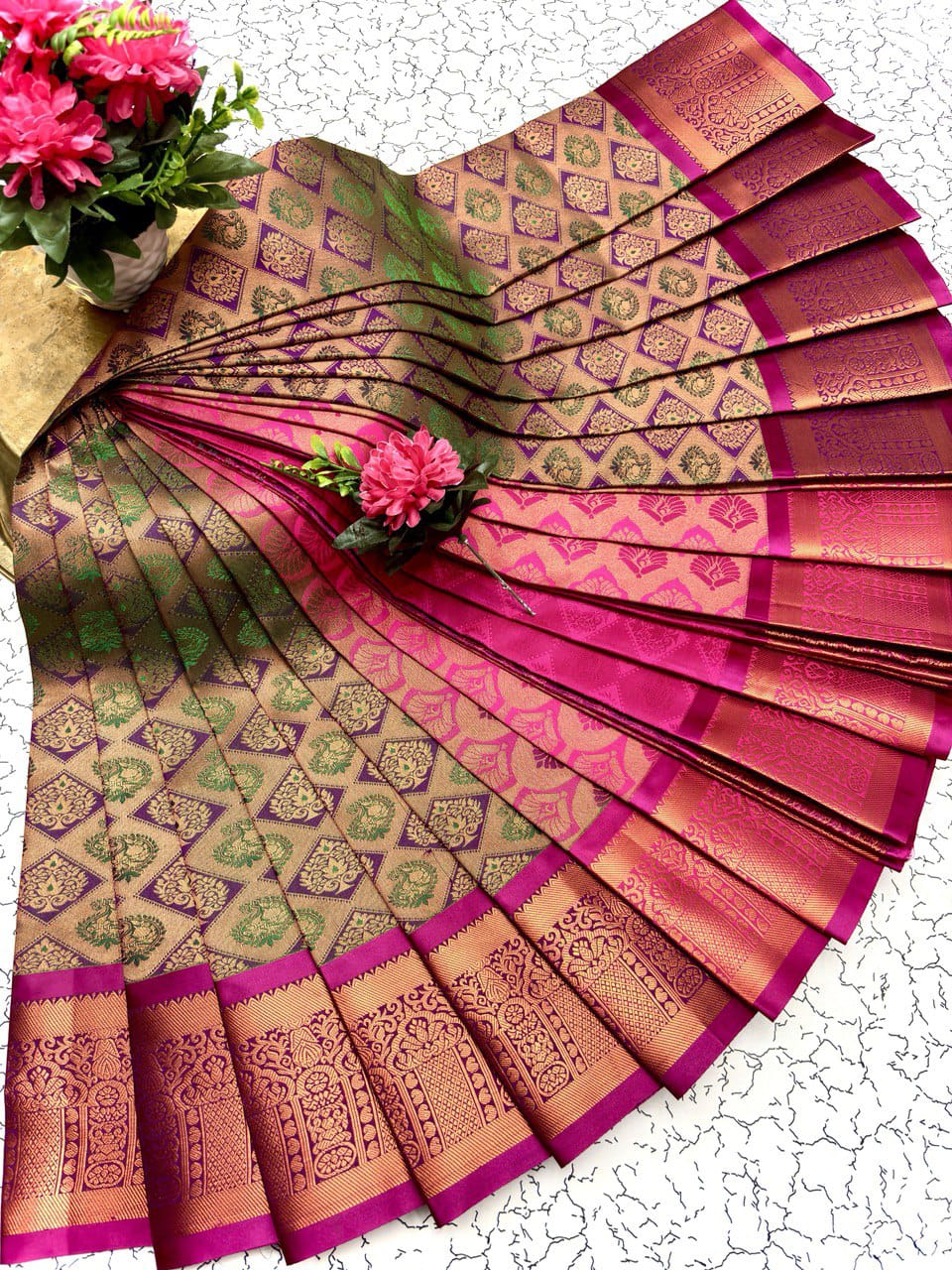 Samuthrika Silk Saree – Real 3D Embossed Body