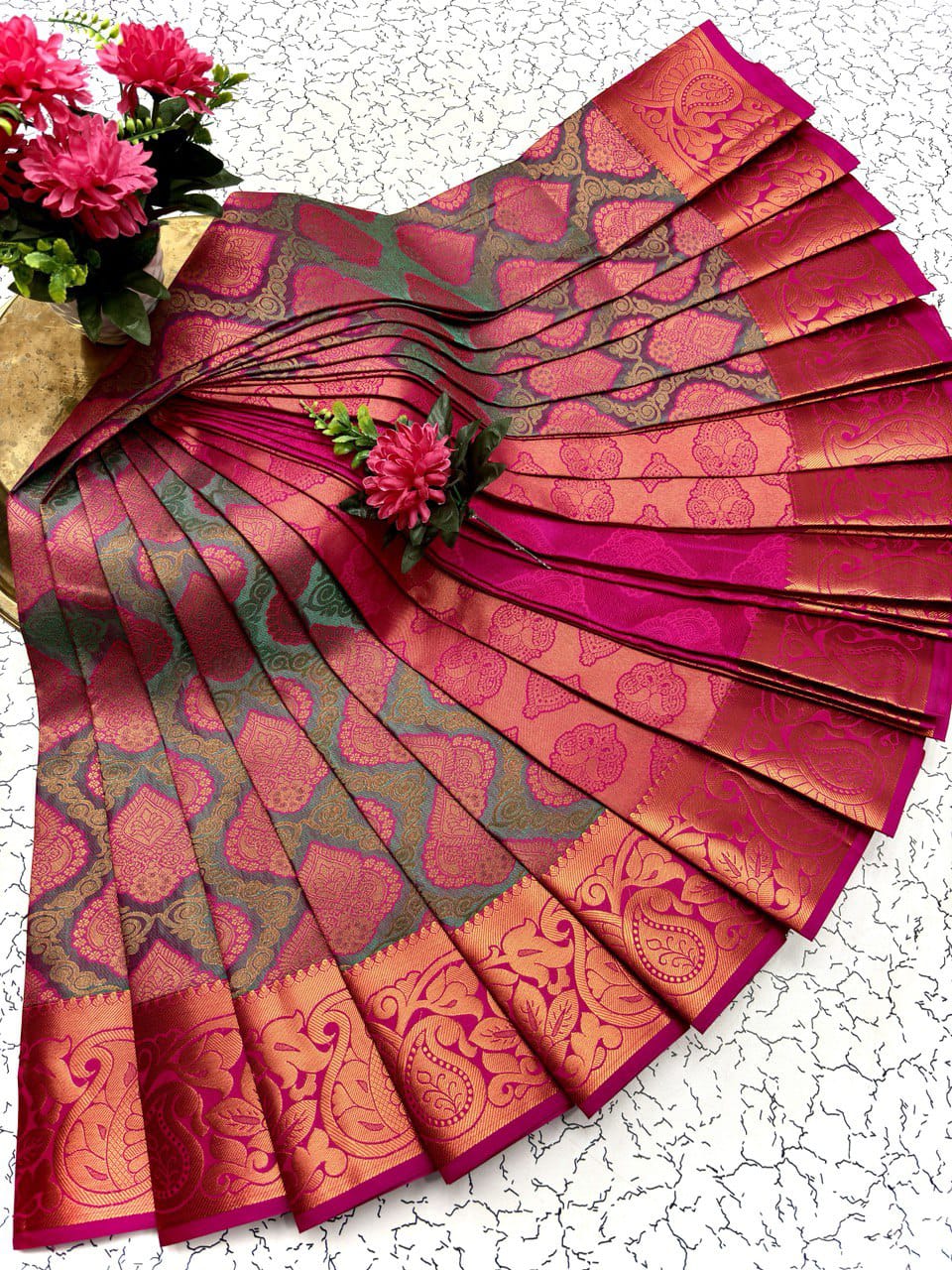 Samuthrika Silk Saree – Real 3D Embossed Body