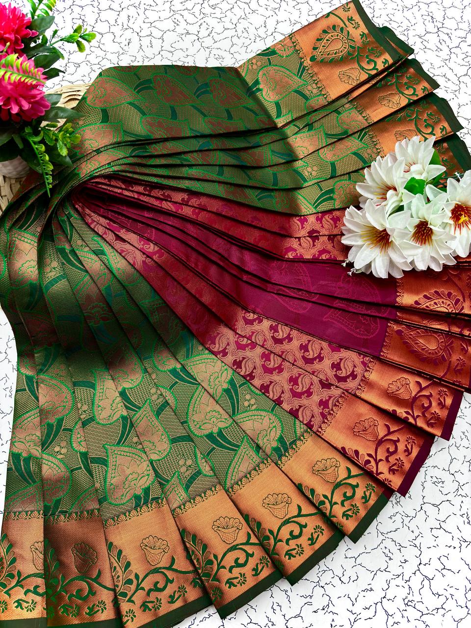 Samuthrika Silk Saree – Real 3D Embossed Body