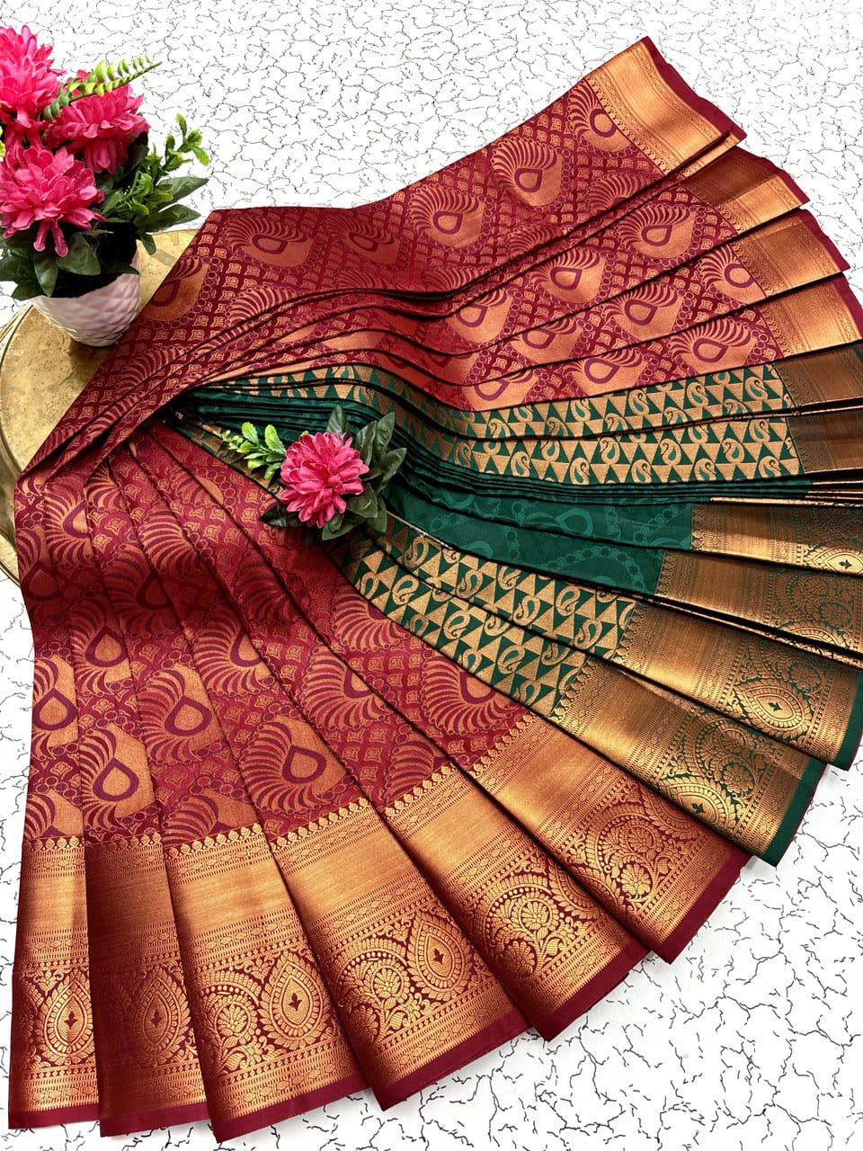 Samuthrika Silk Saree – Real 3D Embossed Body