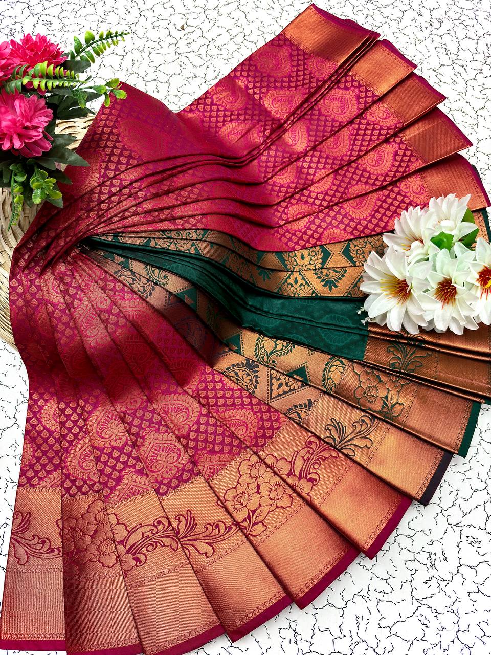 Samuthrika Silk Saree – Real 3D Embossed Body