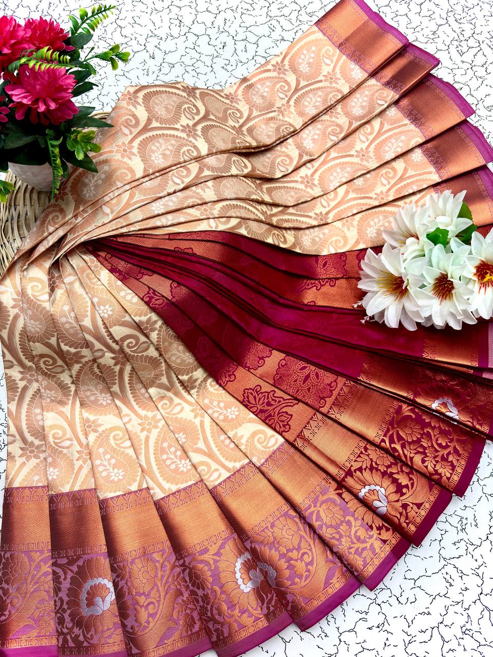 Samuthrika Silk Saree – Real 3D Embossed Body