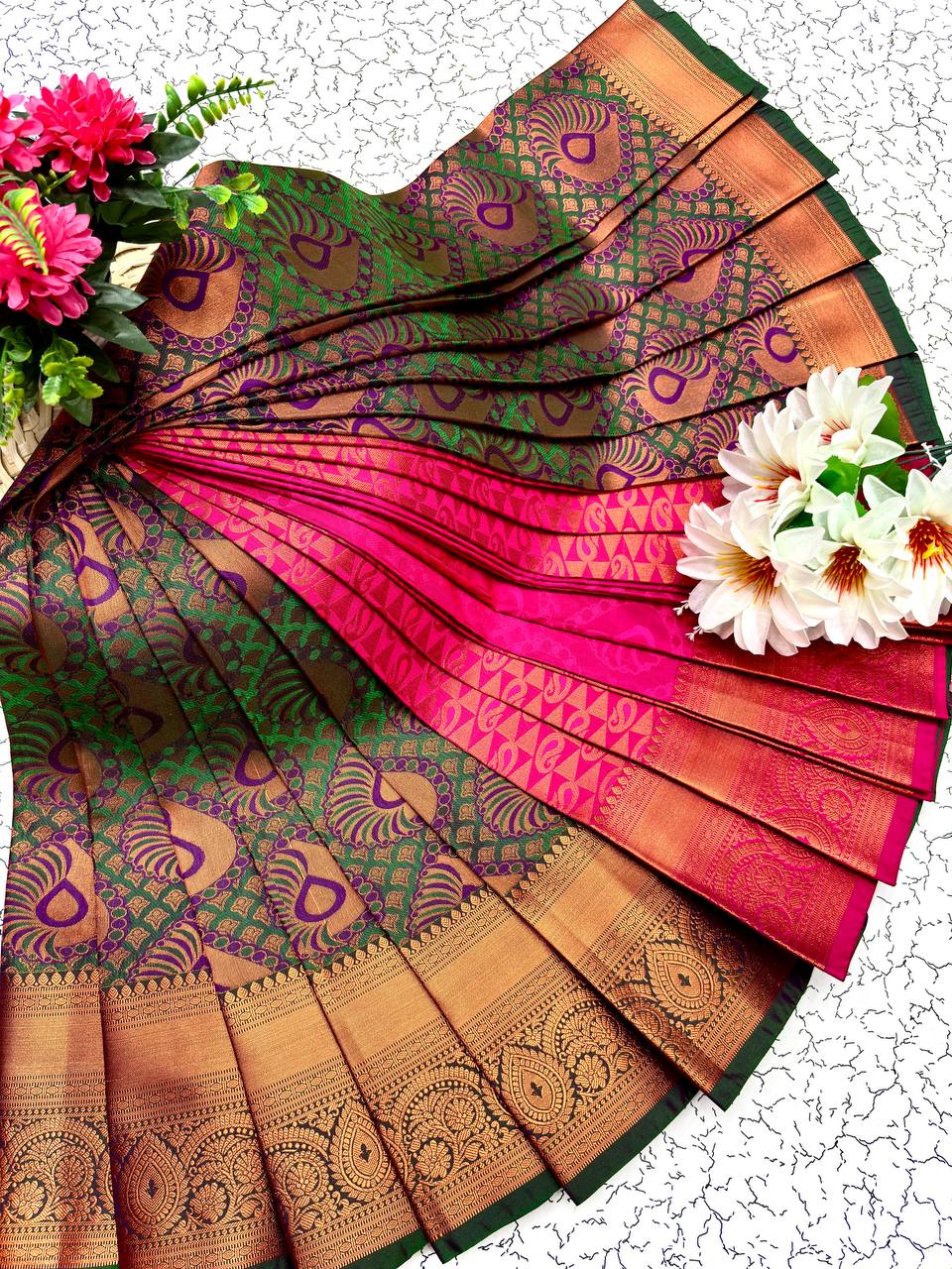 Samuthrika Silk Saree – Real 3D Embossed Body