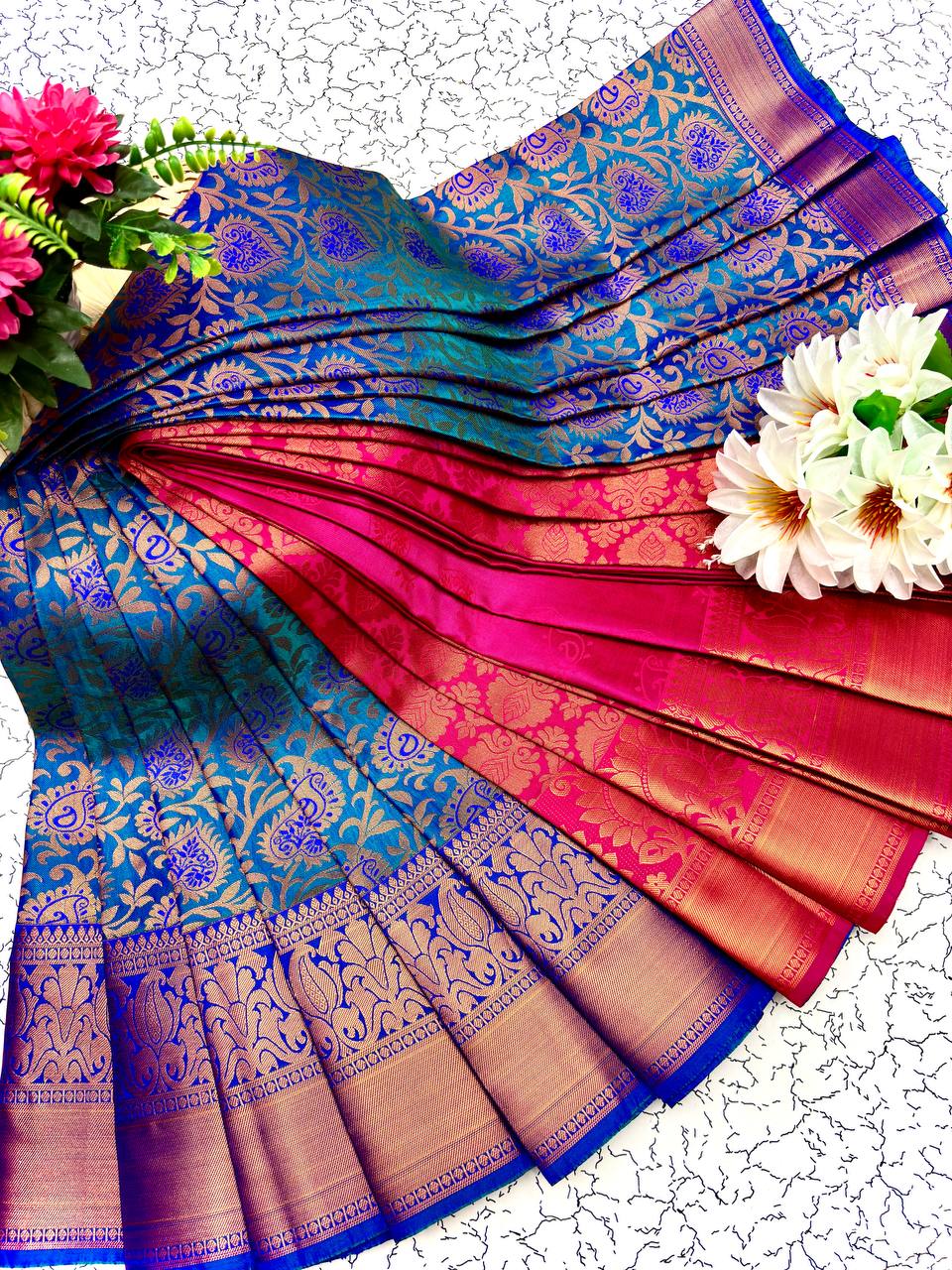 Samuthrika Silk Saree – Real 3D Embossed Body