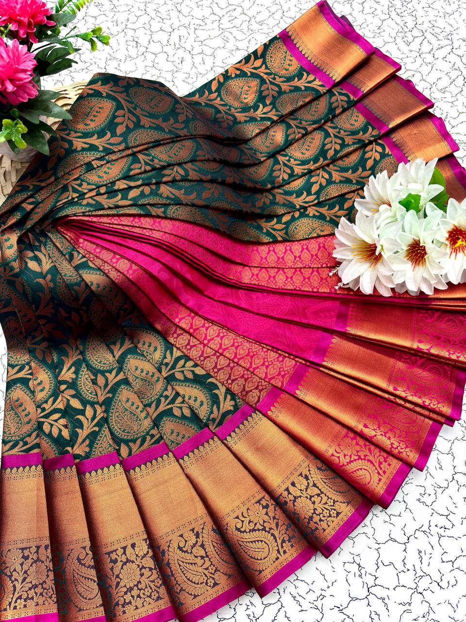Samuthrika Silk Saree – Real 3D Embossed Body