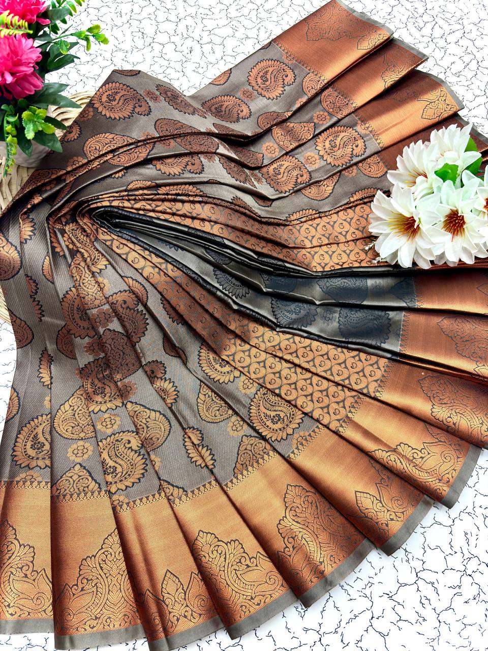 Samuthrika Silk Saree – Real 3D Embossed Body