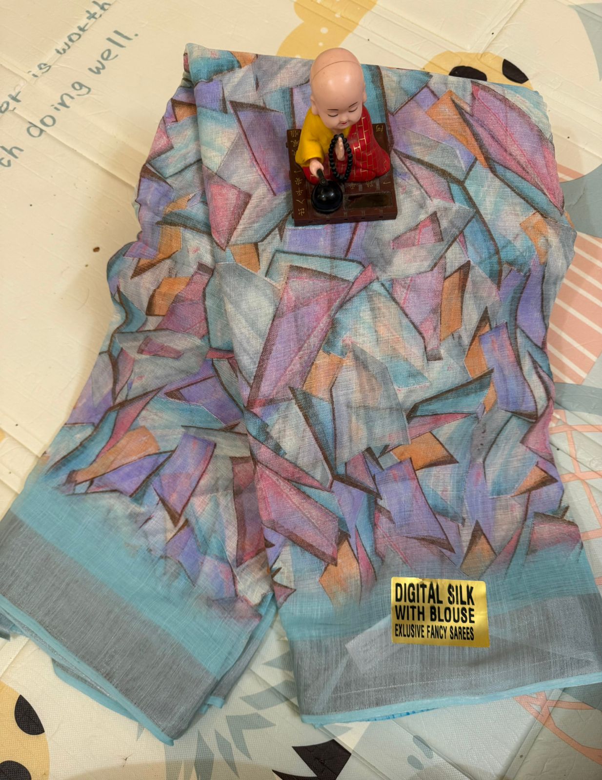 Digital Cotton Saree Geometric Print with Blouse