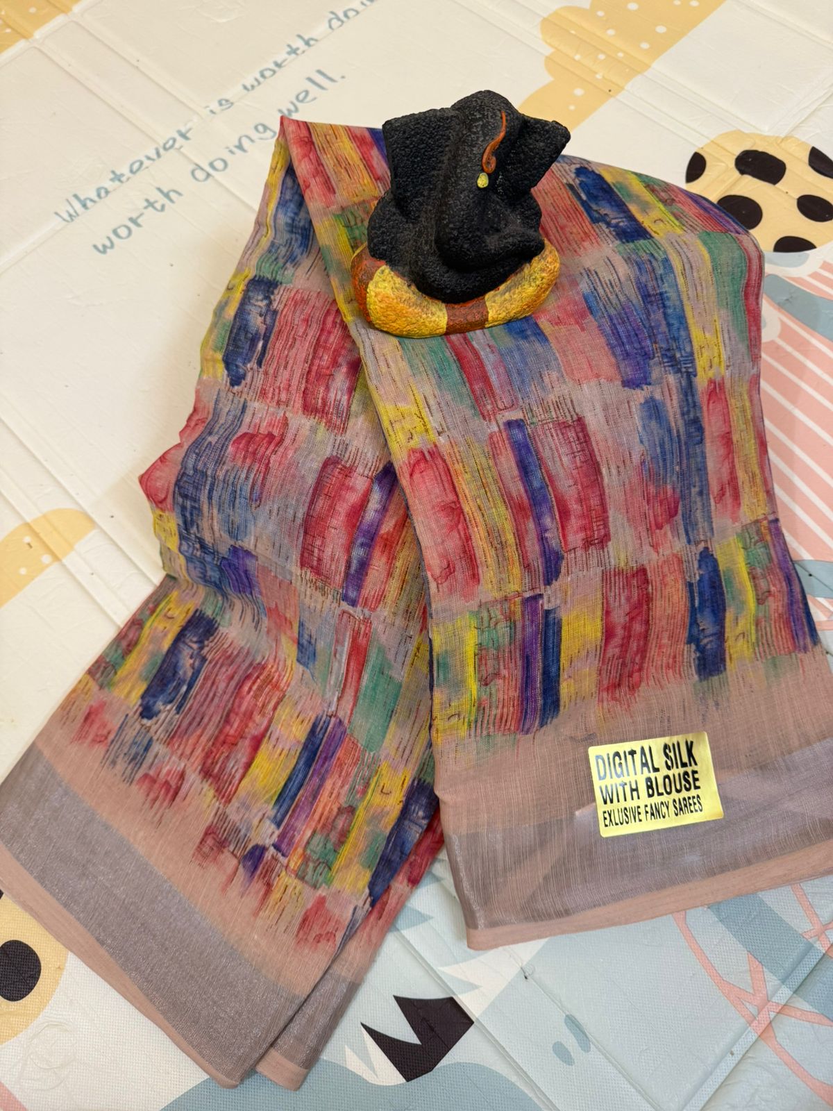 Digital Cotton Saree Pastel Print with Blouse