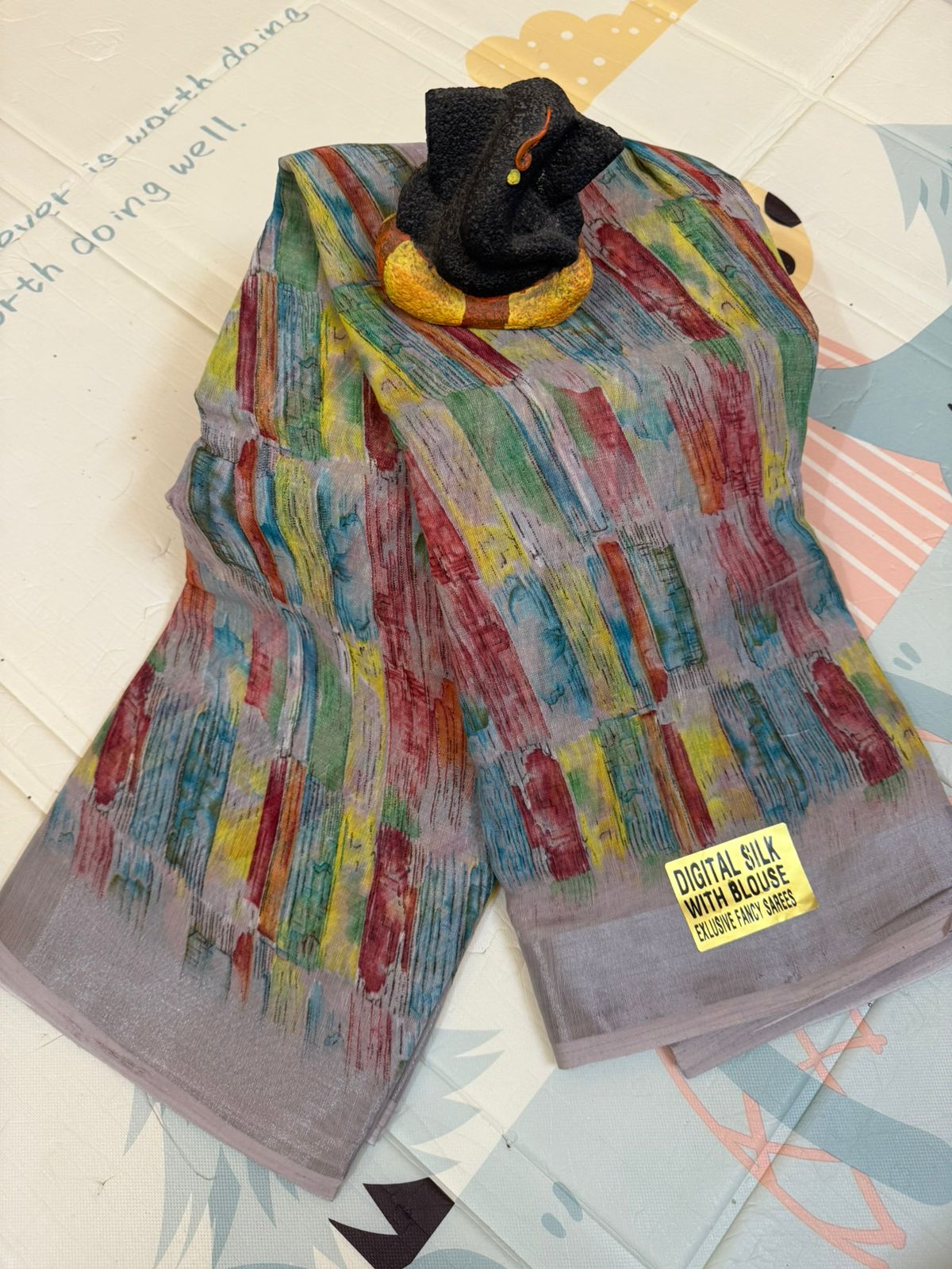 Digital Cotton Saree Pastel Print with Blouse