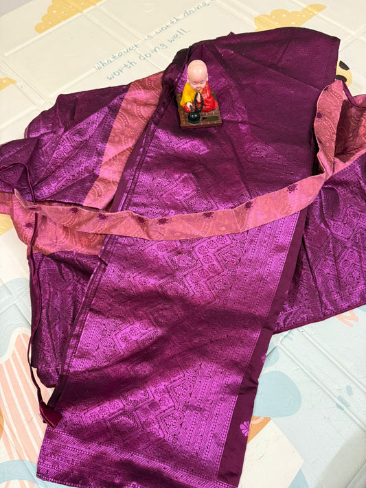 Elegant Banarasi Silk Lehenga with Pallu and Blouse