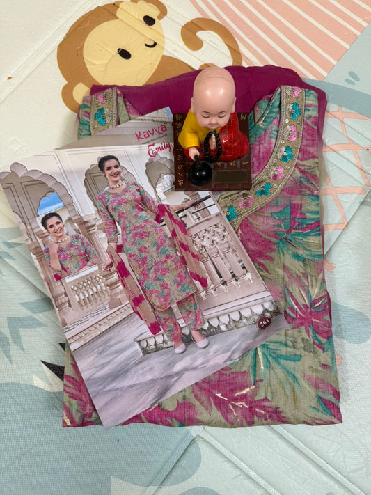 Kavya Emily Designer Salwar – Premium Printed Suits with Embroidered Neckline