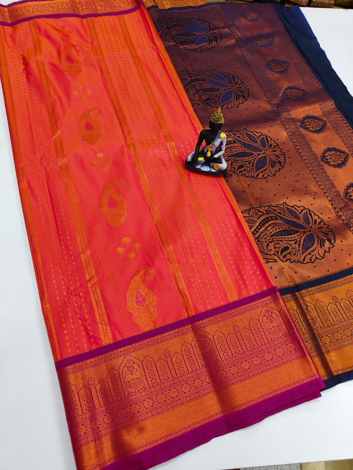Mangalyam Korvai Kottanji Tana Warp Weave Soft Silk Saree