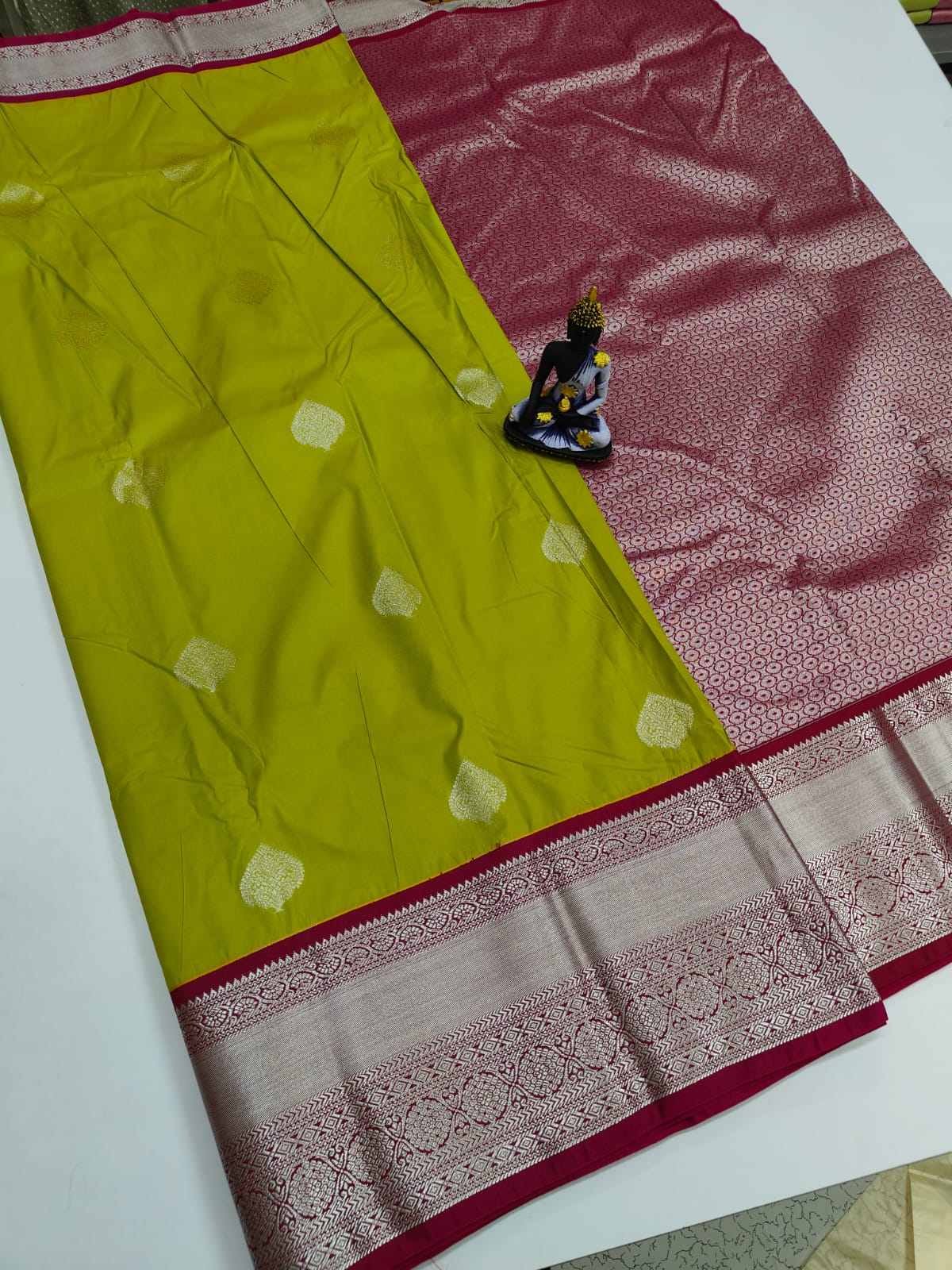 Mangalyam Korvai Kottanji Tana Warp Weave Soft Silk Saree
