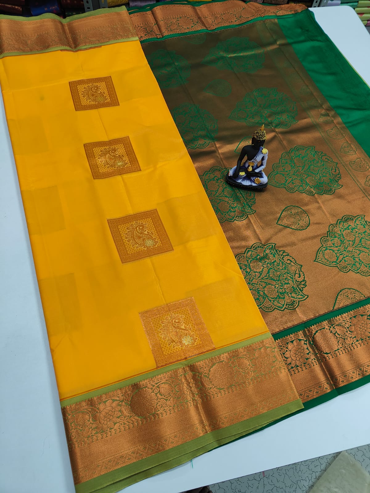 Mangalyam Korvai Kottanji Tana Warp Weave Soft Silk Saree