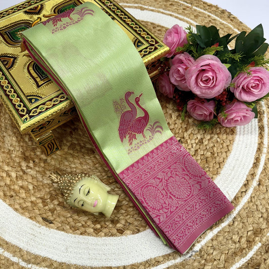 Kubera Korvai Rapier Silk Saree – 3D Embossed