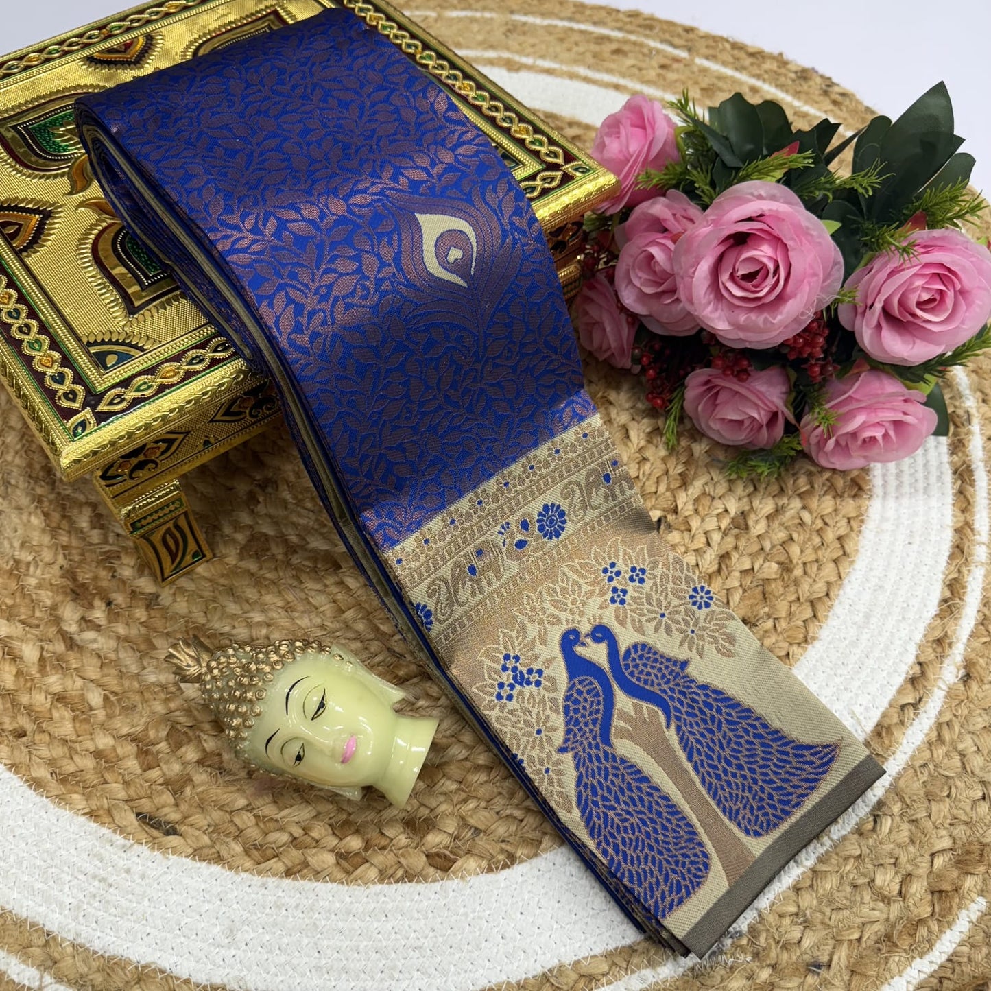 Kubera Korvai Rapier Silk Saree – 3D Embossed