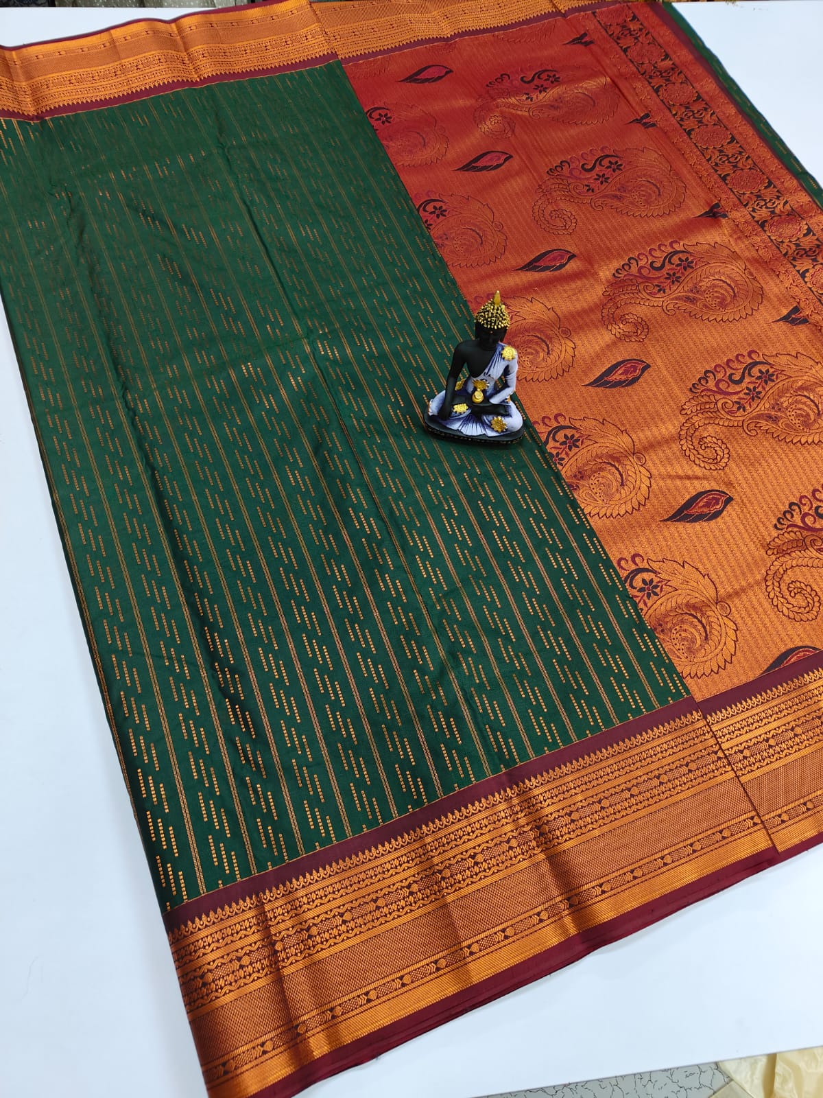 Mangalyam Korvai Kottanji Tana Warp Weave Soft Silk Saree