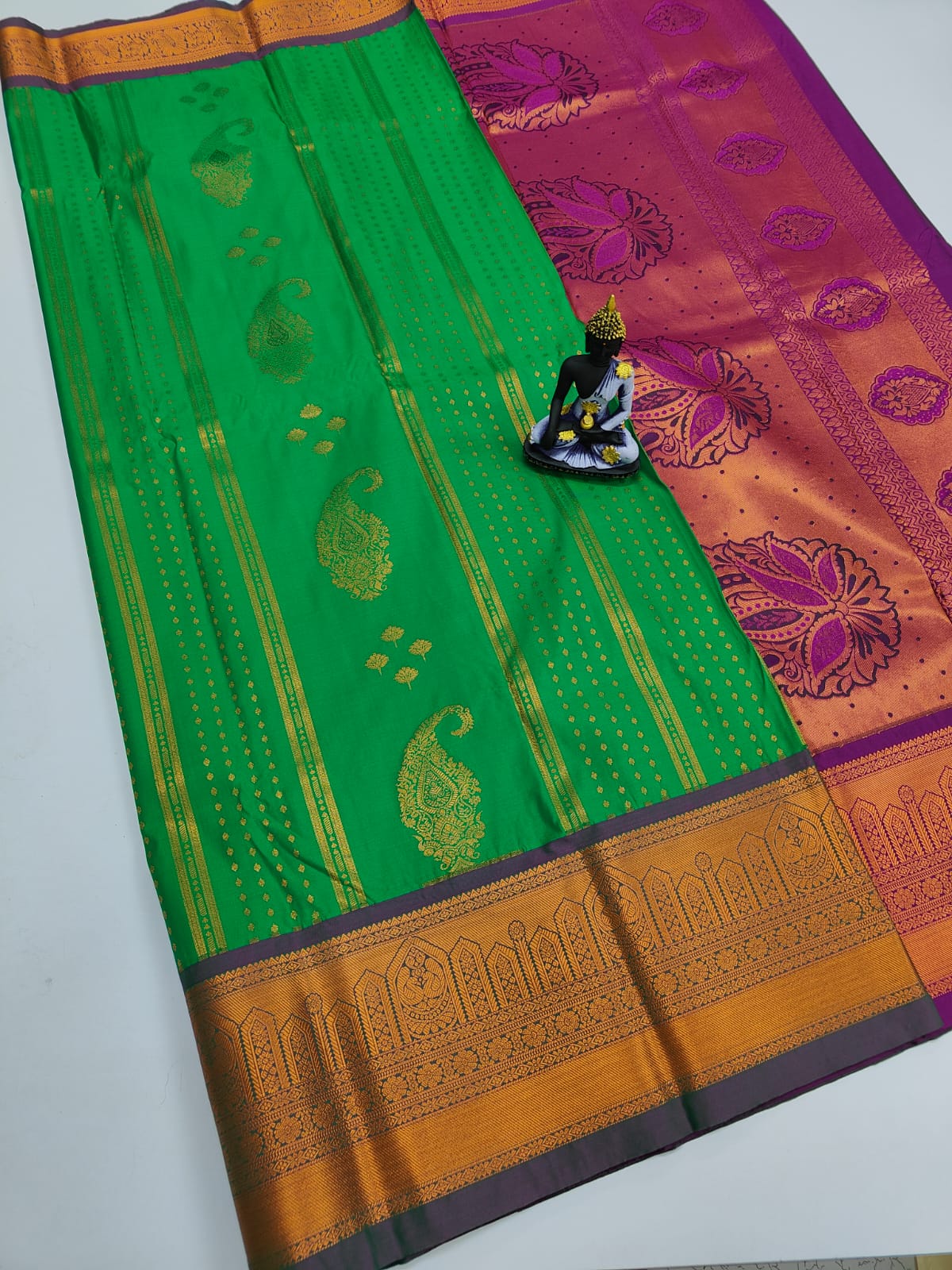 Mangalyam Korvai Kottanji Tana Warp Weave Soft Silk Saree