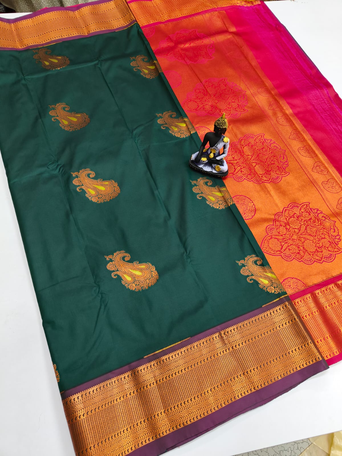 Mangalyam Korvai Kottanji Tana Warp Weave Soft Silk Saree