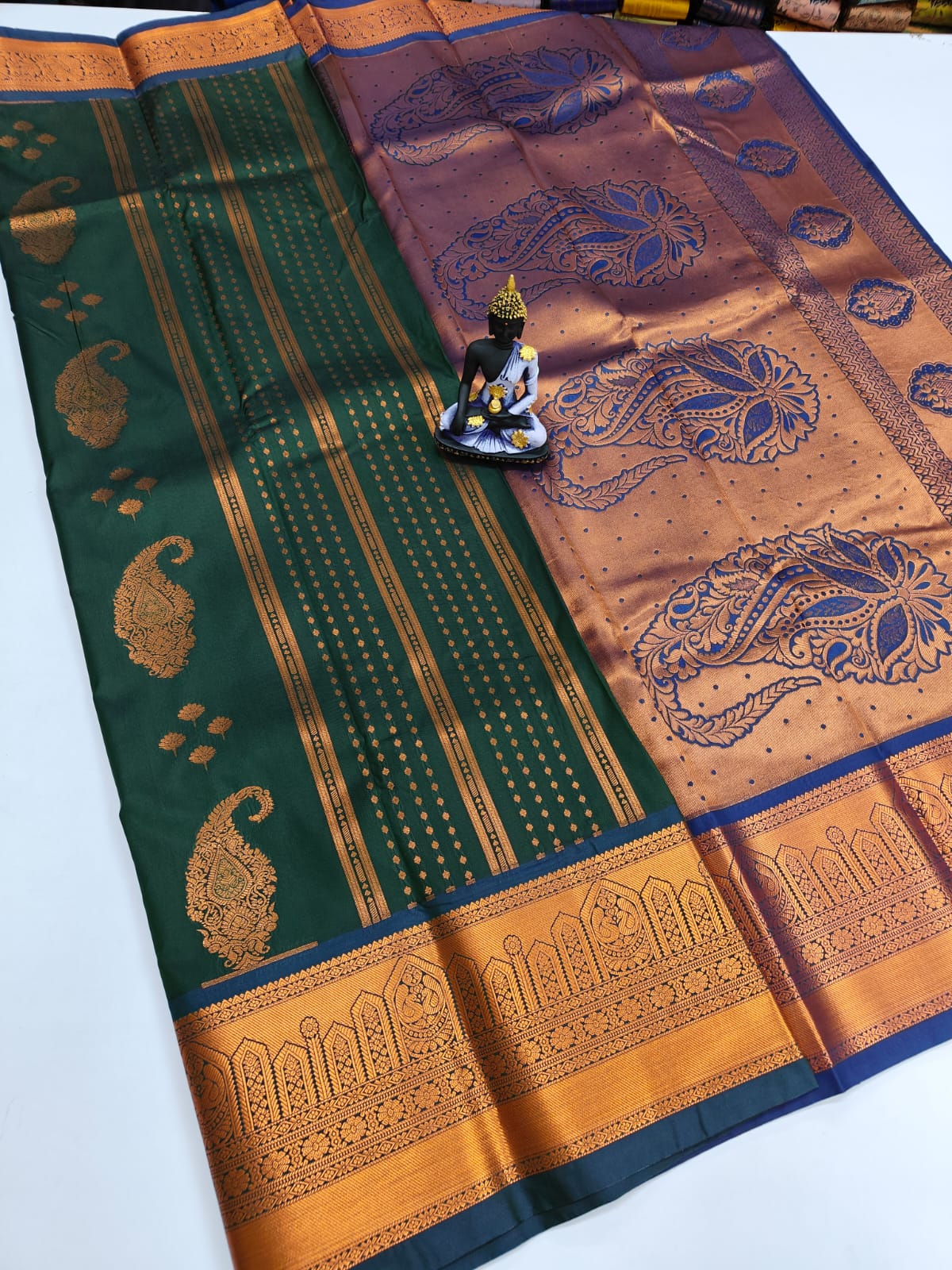 Mangalyam Korvai Kottanji Tana Warp Weave Soft Silk Saree