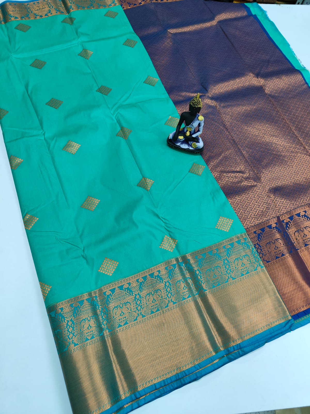 Mangalyam Korvai Kottanji Tana Warp Weave Soft Silk Saree