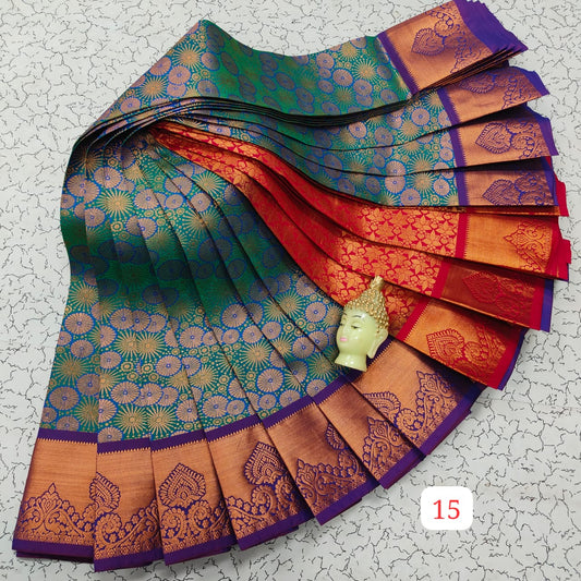 Samuthrika & Vasthrakala Wedding Model Sarees – Fancy Jari Designs with Contrast Pallu & Blouse