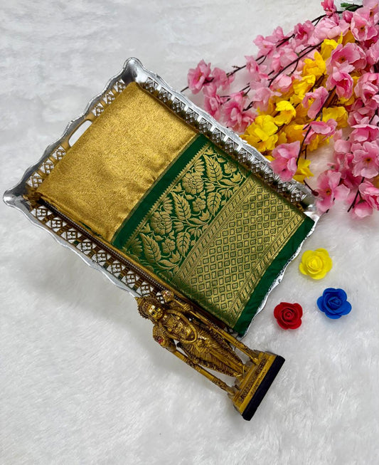 Exclusive Kanchipuram Wedding Golden Tissue Silk Saree