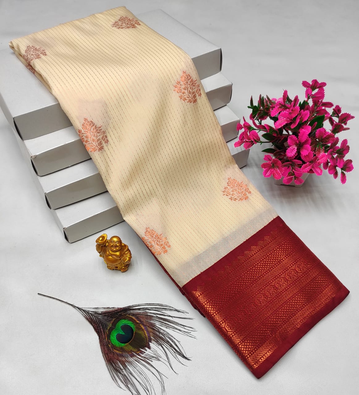 Dharmavaram style original Korvai silk saree