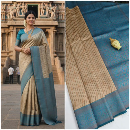 Kupura Vaira Oosi lightweight silk-type sarees in Samuthrika/Vasthrakala bridal style