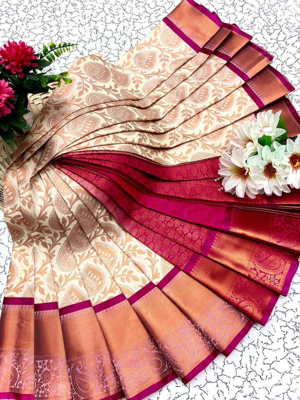 Samuthrika Silk Saree – Real 3D Embossed Body