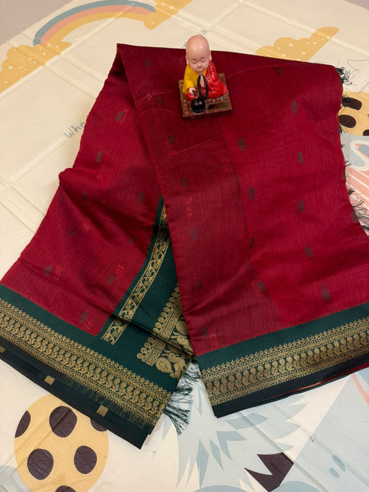 Kalyani Cotton Saree with Traditional Zari